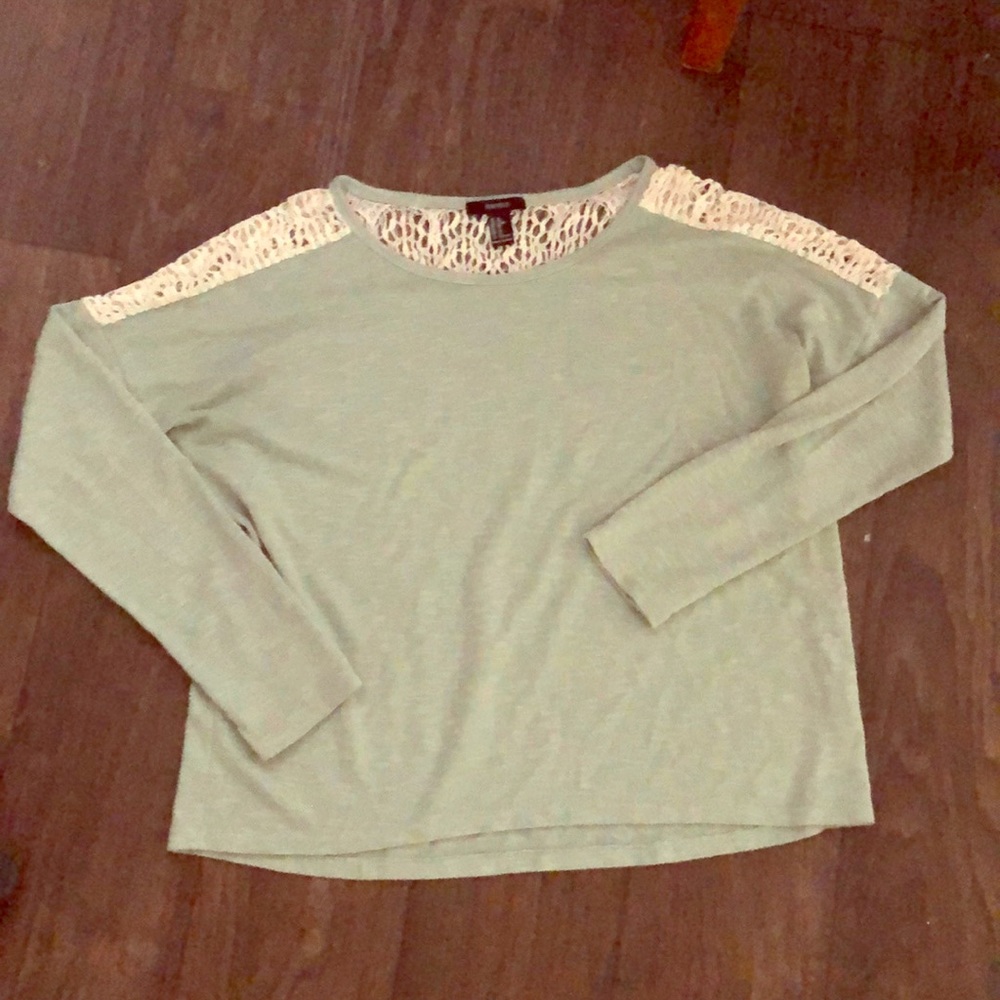 Lace inset sweater